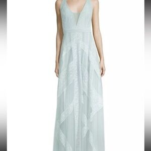 BCBG MAXAZRIA Elegant Light Blue Lace Dress